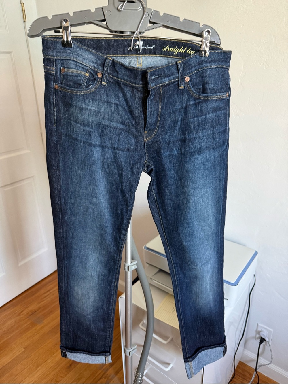 Straight Leg Women’s Jeans - Dark Blue